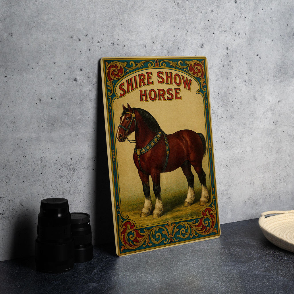 Victorian Shire Show Horse Metal Sign – Antique Chromolithograph Style, Jewel Tones, Ornate Vintage Farmhouse Wall Decor — photo 2