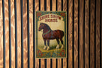 Victorian Shire Show Horse Metal Sign – Antique Chromolithograph Style, Jewel Tones, Ornate Vintage Farmhouse Wall Decor — photo 3