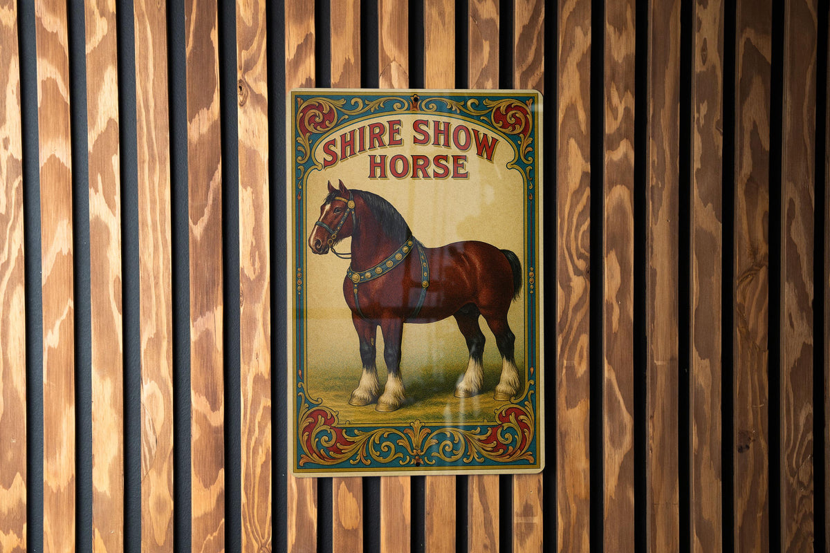Victorian Shire Show Horse Metal Sign – Antique Chromolithograph Style, Jewel Tones, Ornate Vintage Farmhouse Wall Decor — photo 3