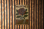 Vintage Folk Art Rose Garden Metal Sign – Distressed Tin Wall Decor, Woodcut Style, Earthy Colors, Rustic Valentine Gift — photo 3