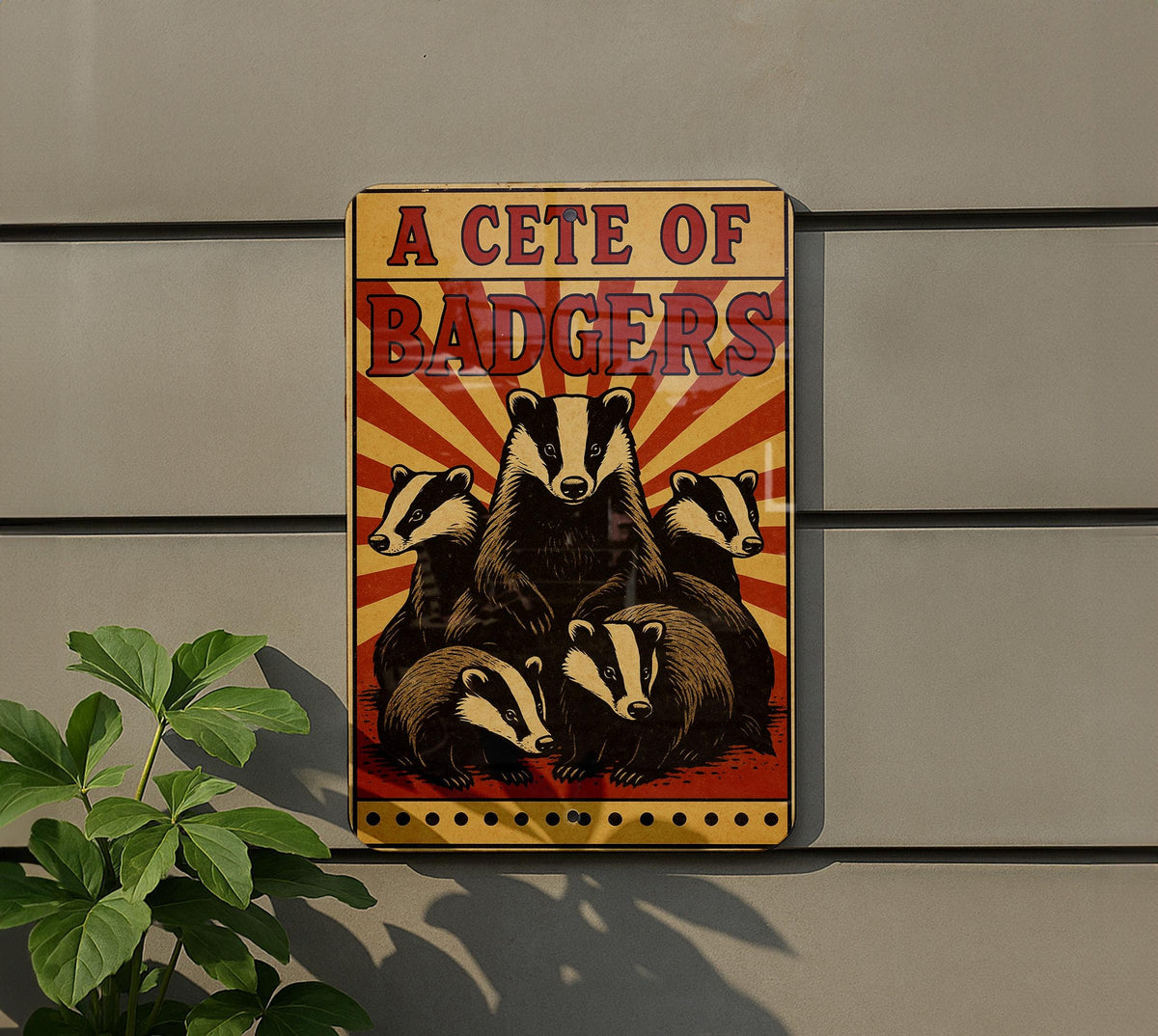 Vintage Circus Poster Style Metal Sign – A Cete of Badgers Illustration Wall Art, Rustic Animal Decor for Home or Cabin — photo 5