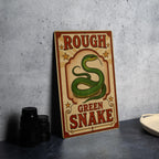 Vintage Circus Poster Style Metal Sign – Rough Green Snake Wall Art, Retro Reptile Decor, Antique Animal Illustration Plaque — photo 4