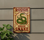 Vintage Circus Poster Style Metal Sign – Rough Green Snake Wall Art, Retro Reptile Decor, Antique Animal Illustration Plaque — photo 5