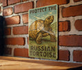 Rustic WPA Style Russian Tortoise Metal Sign – Vintage Wildlife Wall Art for Cabin, Farmhouse, or Nature Decor — photo 1