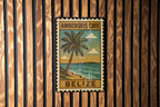Ambergris Caye Belize Metal Sign – Vintage Stamp Style Wall Art for Beach House, Coastal Decor, Island Travel Souvenir — photo 1