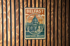 Belfast Northern Ireland Metal Sign – Vintage Stamp Style Wall Art, Rustic Travel Decor, Retro City Souvenir Plaque — photo 2