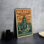 Belfast Northern Ireland Metal Sign – Vintage Stamp Style Wall Art, Rustic Travel Decor, Retro City Souvenir Plaque — photo 4