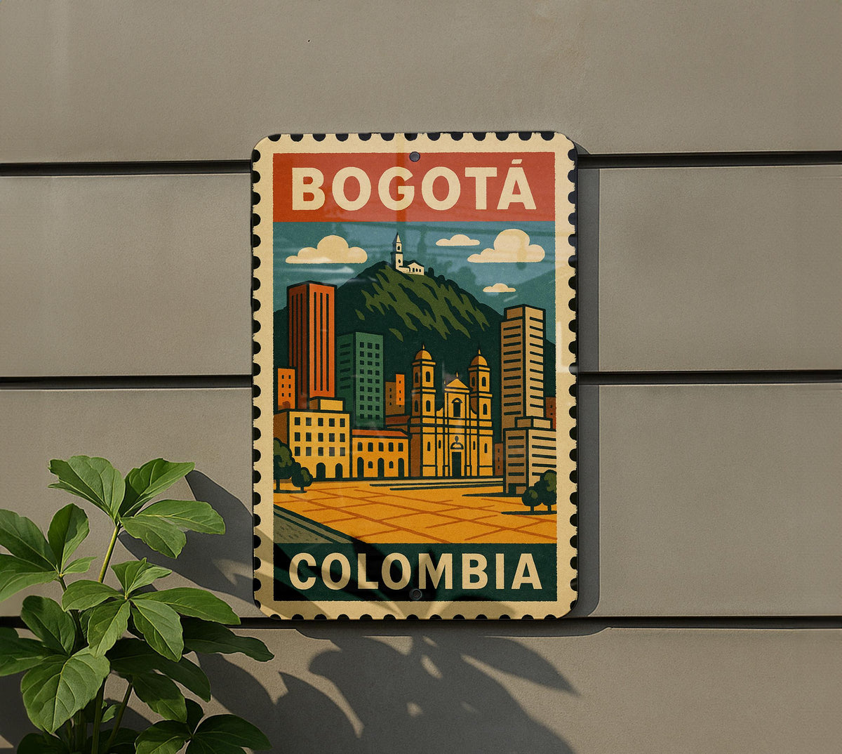 Bogotá Colombia Metal Sign – Vintage Travel Stamp Style Wall Art, Rustic Decor for Home, Office, or Man Cave — photo 5