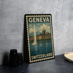 Geneva Switzerland Metal Sign – Vintage Travel Stamp Style Wall Art, Rustic Swiss City Decor, Retro Tin Plaque Collectible — photo 4