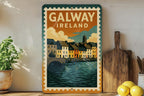 Galway Ireland Metal Sign – Vintage Stamp Style Wall Art, Irish Travel Decor, Rustic Souvenir for Home or Bar — photo 2