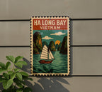 Ha Long Bay Vietnam Metal Sign – Vintage Travel Stamp Style Wall Art, Retro Tin Decor for Home or Office Display — photo 5