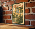 Louisiana State Metal Sign – Vintage Stamp Style Wall Art, Rustic Home Décor, Southern USA License Plate Design — photo 2