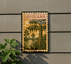 Louisiana State Metal Sign – Vintage Stamp Style Wall Art, Rustic Home Décor, Southern USA License Plate Design — photo 5