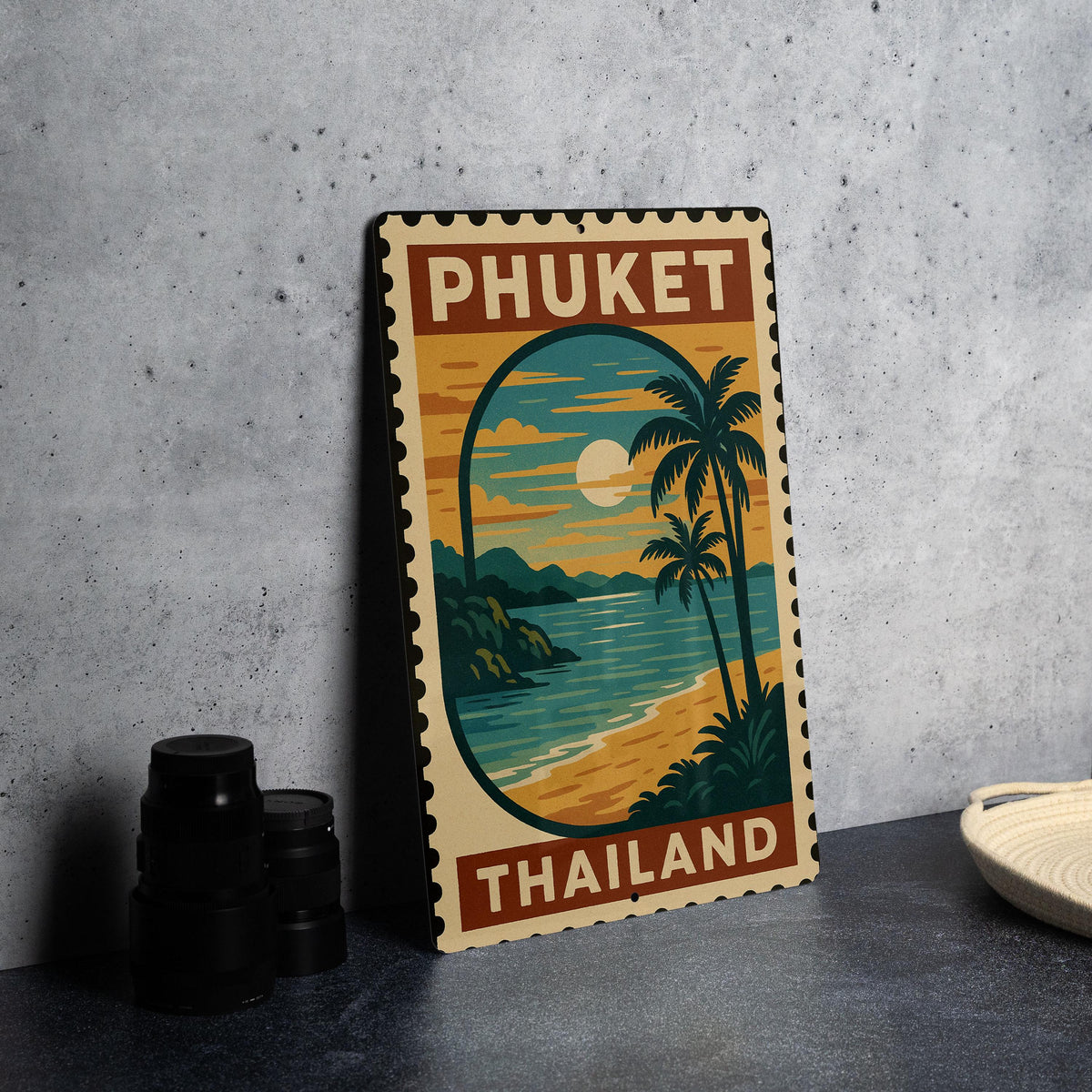 Phuket Thailand Metal Sign – Vintage Travel Stamp Style Wall Art, Rustic Tropical Decor, Retro Souvenir for Home or Office — photo 4