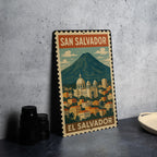 San Salvador El Salvador Metal Sign – Vintage Stamp Style Wall Art, Rustic Country Decor, Travel Souvenir Tin Plaque — photo 4
