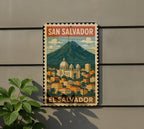 San Salvador El Salvador Metal Sign – Vintage Stamp Style Wall Art, Rustic Country Decor, Travel Souvenir Tin Plaque — photo 5
