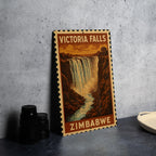 Victoria Falls Zimbabwe Metal Sign – Vintage Travel Stamp Style Wall Art for Home, Office, Bar, or Man Cave Decor — photo 4