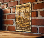 Wyoming Stamp Metal Sign – Vintage State Art, Rustic Wall Decor, Western Home Accent, Retro Travel Souvenir Sign — photo 3