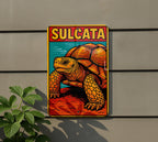 Pop Art Sulcata Tortoise Metal Sign – Bold Comic Style Wall Decor, Retro Reptile Artwork for Home or Garden — photo 5