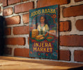 Addis Ababa Injera Market Metal Sign – Art Nouveau Wall Decor, Jewel-Tone Kitchen Art, Ethiopian Food Lover Gift — photo 1