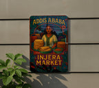 Addis Ababa Injera Market Metal Sign – Art Nouveau Wall Decor, Jewel-Tone Kitchen Art, Ethiopian Food Lover Gift — photo 5