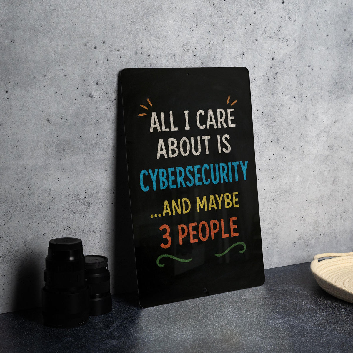 Funny Cybersecurity Metal Sign – Chalkboard Style with Color – Geek Wall Decor Gift for IT Professionals, Hacker Office Sign — photo 4