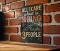 All I Care About Is Skiing Funny Metal Sign – Chalkboard Style Wall Art with Color – Ski Lodge Decor Gift for Ski Lovers — photo 1