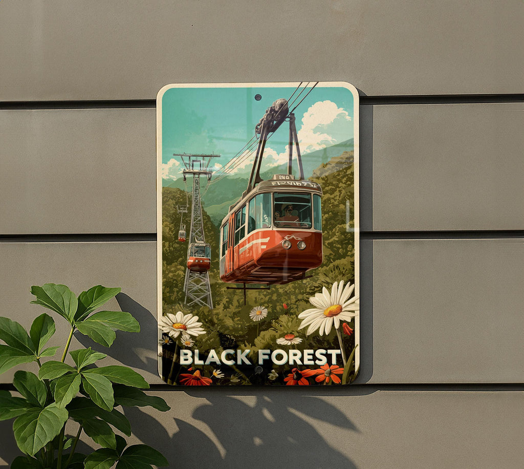 Retro Black Forest Travel Poster Tin Sign – Vintage-Style Metal Wall Art for Cabin, Lodge, or Rustic Home Décor — photo 5