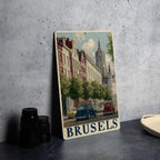 Retro Brussels Travel Poster Tin Sign – Vintage Metal Wall Decor for Home, Bar, Cafe, Man Cave, Belgium Souvenir Art — photo 4