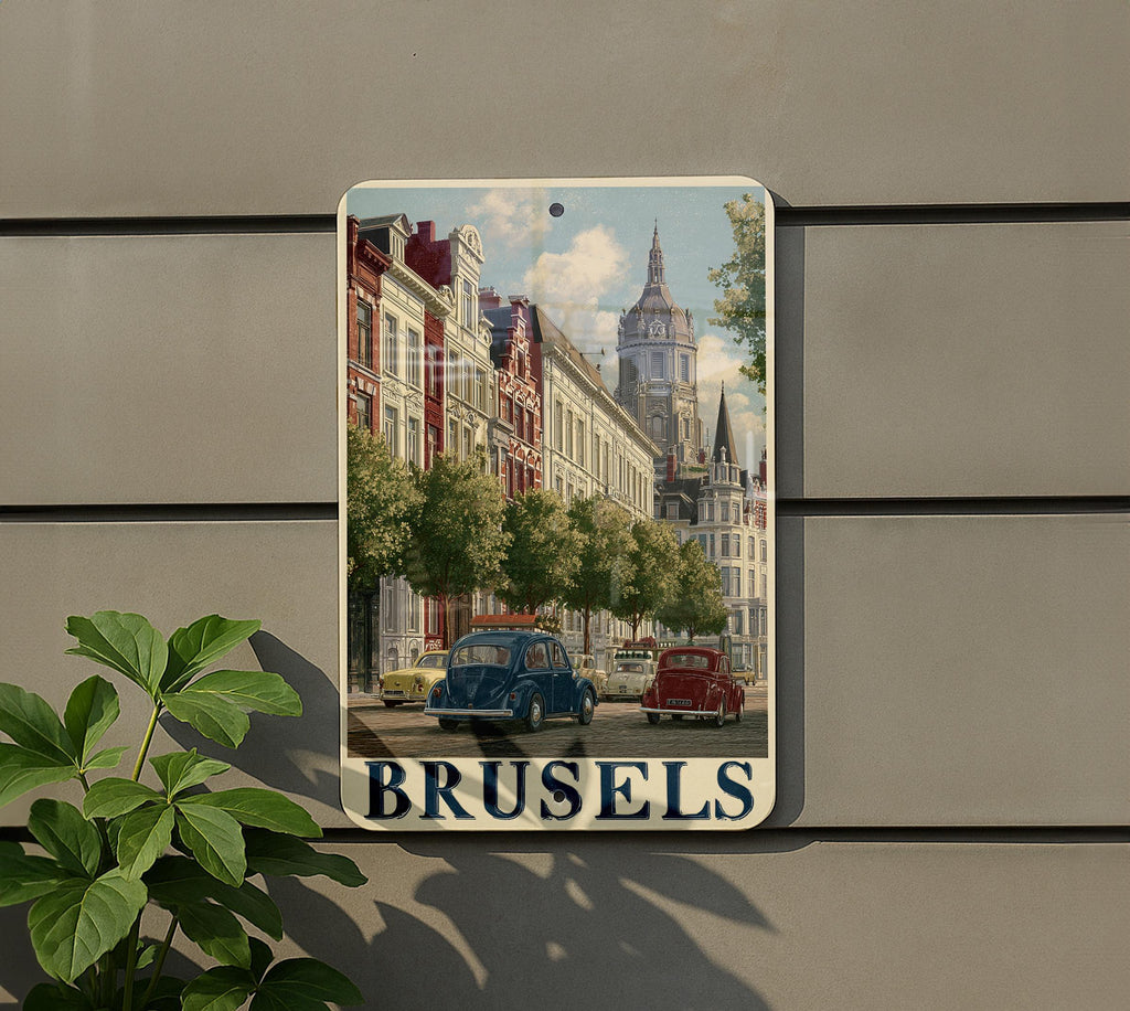Retro Brussels Travel Poster Tin Sign – Vintage Metal Wall Decor for Home, Bar, Cafe, Man Cave, Belgium Souvenir Art — photo 5
