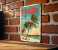 Retro Cancun Tulum Travel Poster Tin Sign – Vintage Metal Wall Decor for Beach House, Bar, or Man Cave — photo 1