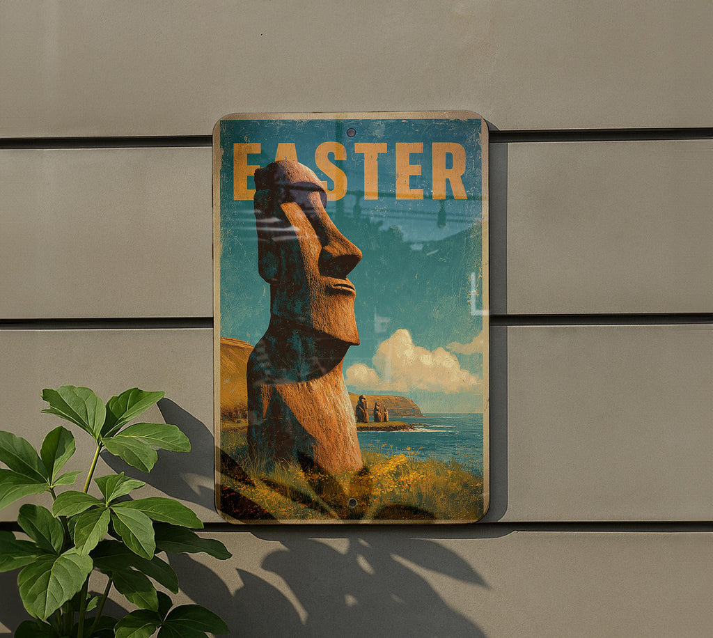 Retro Easter Island Travel Poster Tin Sign – Vintage Metal Wall Art Decor for Home, Bar, Garage, or Man Cave — photo 5