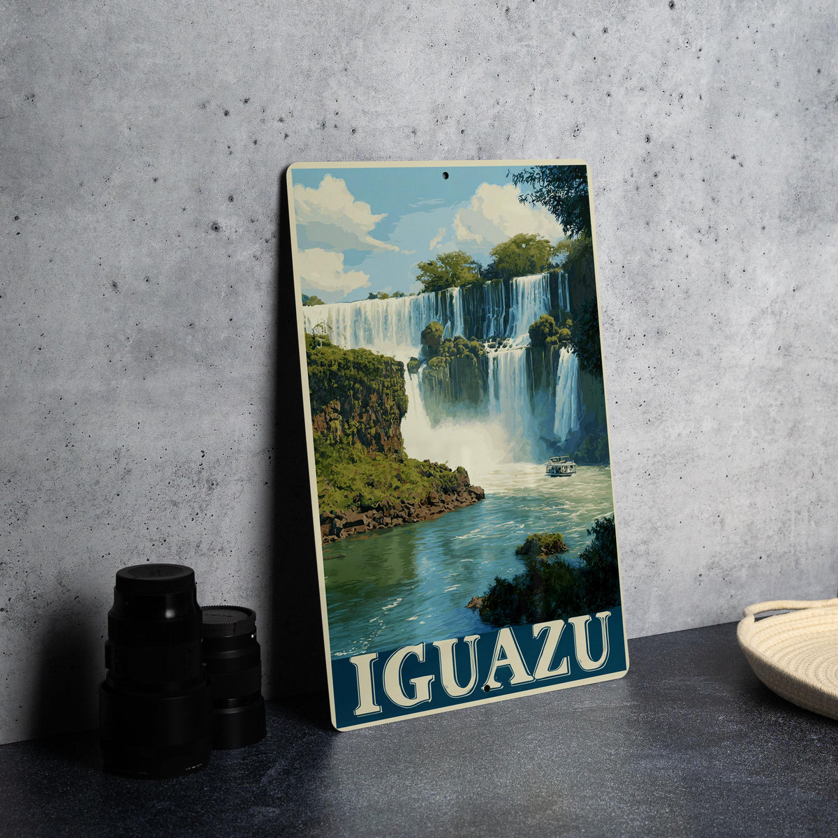 Retro Iguazu Falls Travel Poster Style Metal Tin Sign – Vintage Wall Decor for Home, Bar, Man Cave, or Office — photo 4