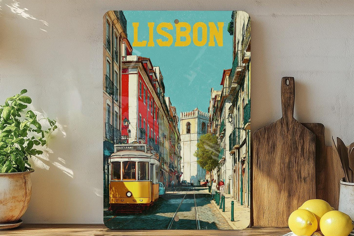 Lisbon Alfama Retro Travel Poster Tin Sign – Vintage Metal Wall Art Decor for Home, Bar, or Kitchen — photo 3