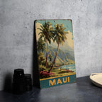 Retro Maui Travel Poster Tin Sign – Vintage Hawaii Wall Art, Metal Beach Decor, Island Souvenir for Home or Bar — photo 4