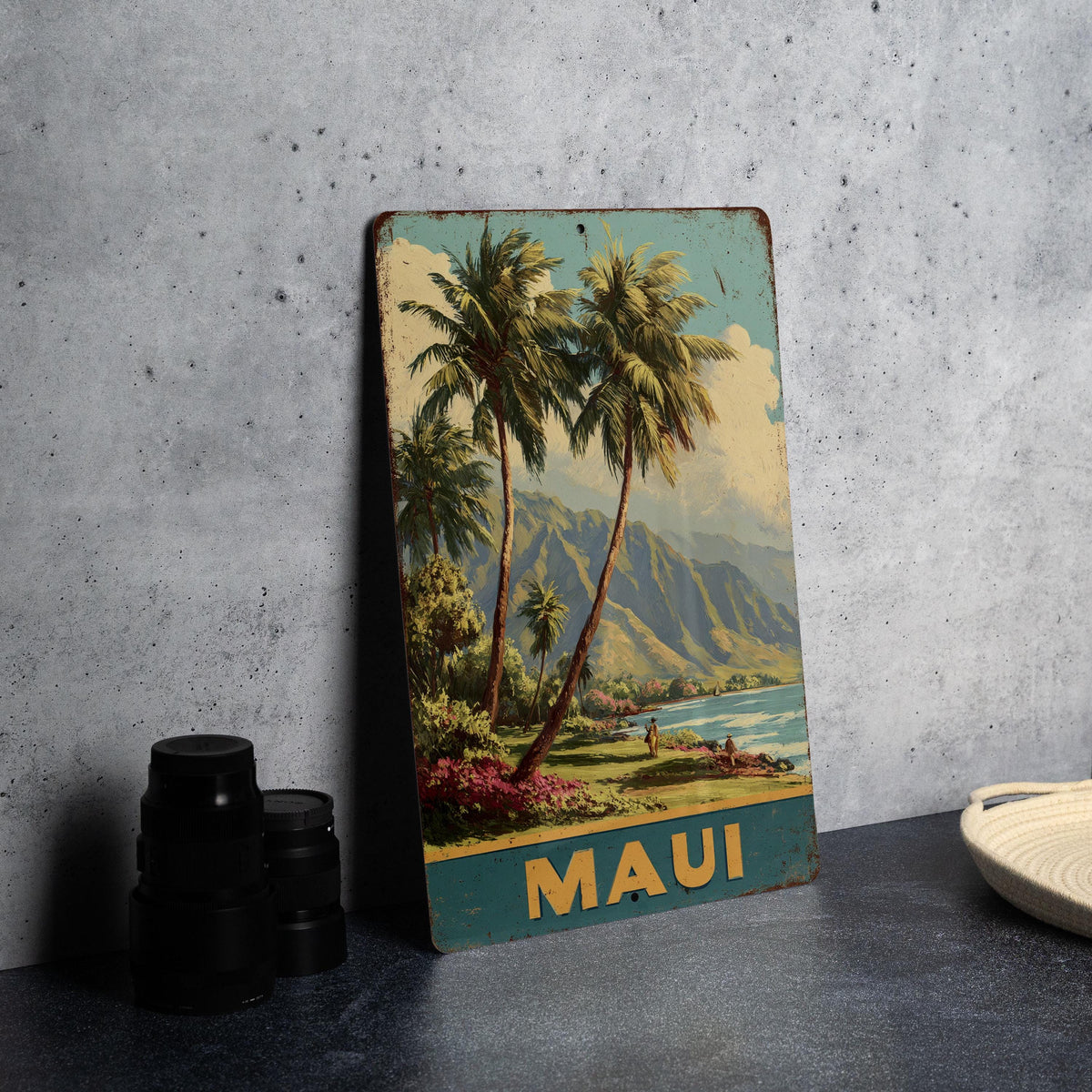 Retro Maui Travel Poster Tin Sign – Vintage Hawaii Wall Art, Metal Beach Decor, Island Souvenir for Home or Bar — photo 4