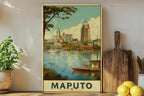 Retro Maputo Travel Poster Style Tin Sign – Vintage Metal Wall Art Decor for Home, Bar, Garage, or Man Cave — photo 1
