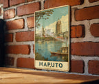 Retro Maputo Travel Poster Style Tin Sign – Vintage Metal Wall Art Decor for Home, Bar, Garage, or Man Cave — photo 3