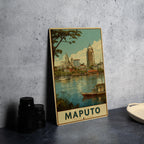 Retro Maputo Travel Poster Style Tin Sign – Vintage Metal Wall Art Decor for Home, Bar, Garage, or Man Cave — photo 4