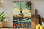 Retro Paris Travel Poster Tin Sign – Vintage French Wall Art, Metal Decor for Home, Kitchen, Bar, Café, or Office — photo 2