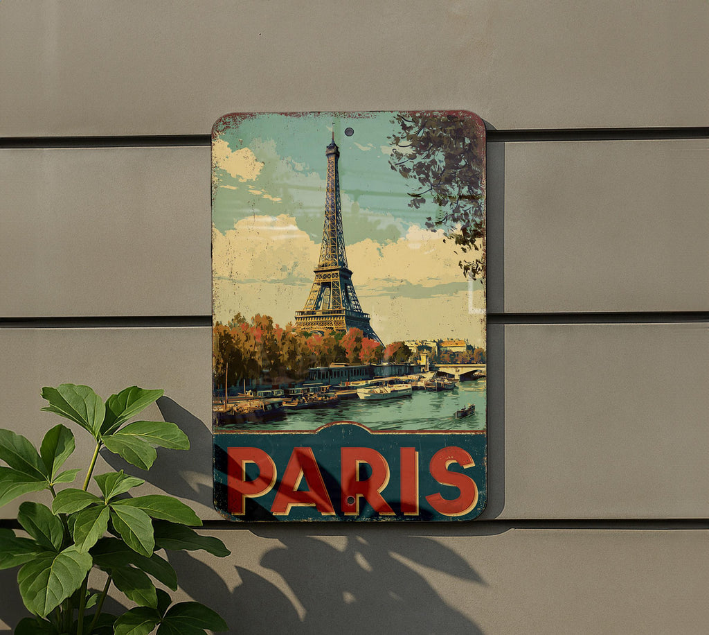 Retro Paris Travel Poster Tin Sign – Vintage French Wall Art, Metal Decor for Home, Kitchen, Bar, Café, or Office — photo 5