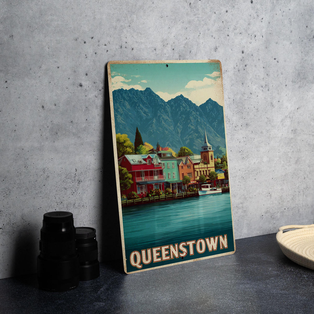 Queenstown Retro Travel Poster Tin Sign – Vintage Metal Wall Art Decor for Home, Bar, Garage or Man Cave — photo 4