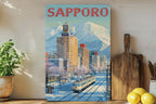 Sapporo Retro Travel Poster Tin Sign – Vintage Japan Metal Wall Art for Home Bar, Kitchen, or Man Cave Decor — photo 1