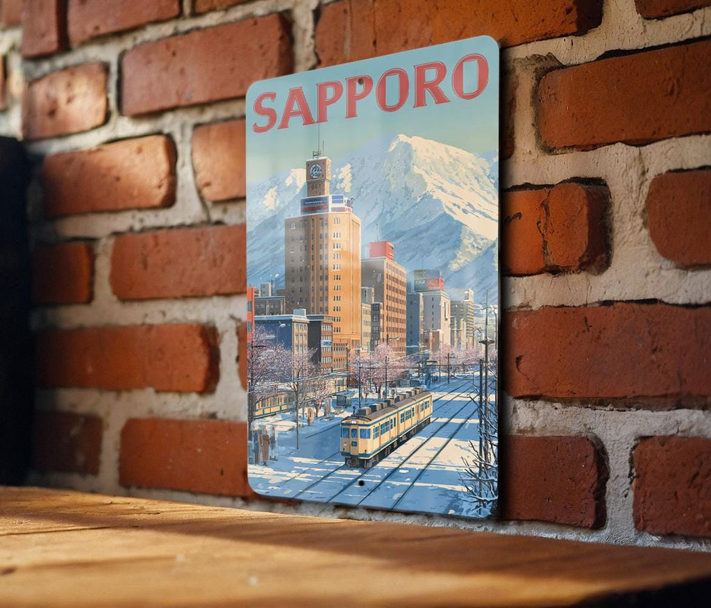 Sapporo Retro Travel Poster Tin Sign – Vintage Japan Metal Wall Art for Home Bar, Kitchen, or Man Cave Decor — photo 2