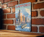 Sapporo Retro Travel Poster Tin Sign – Vintage Japan Metal Wall Art for Home Bar, Kitchen, or Man Cave Decor — photo 2
