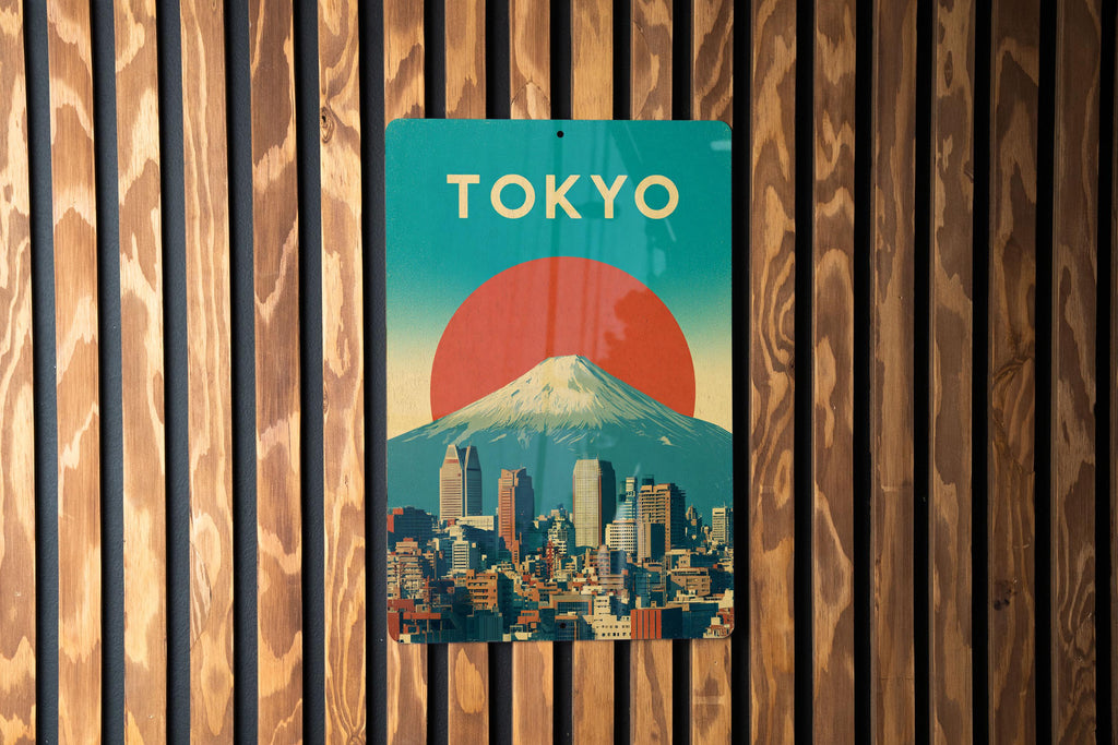 Retro Tokyo Travel Poster Metal Sign – Vintage Japan Wall Decor, Tin Plaque for Home, Bar, or Office, Japanese Street Art — photo 2
