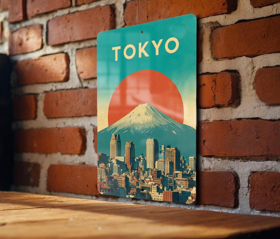 Retro Tokyo Travel Poster Metal Sign – Vintage Japan Wall Decor, Tin Plaque for Home, Bar, or Office, Japanese Street Art — photo 3