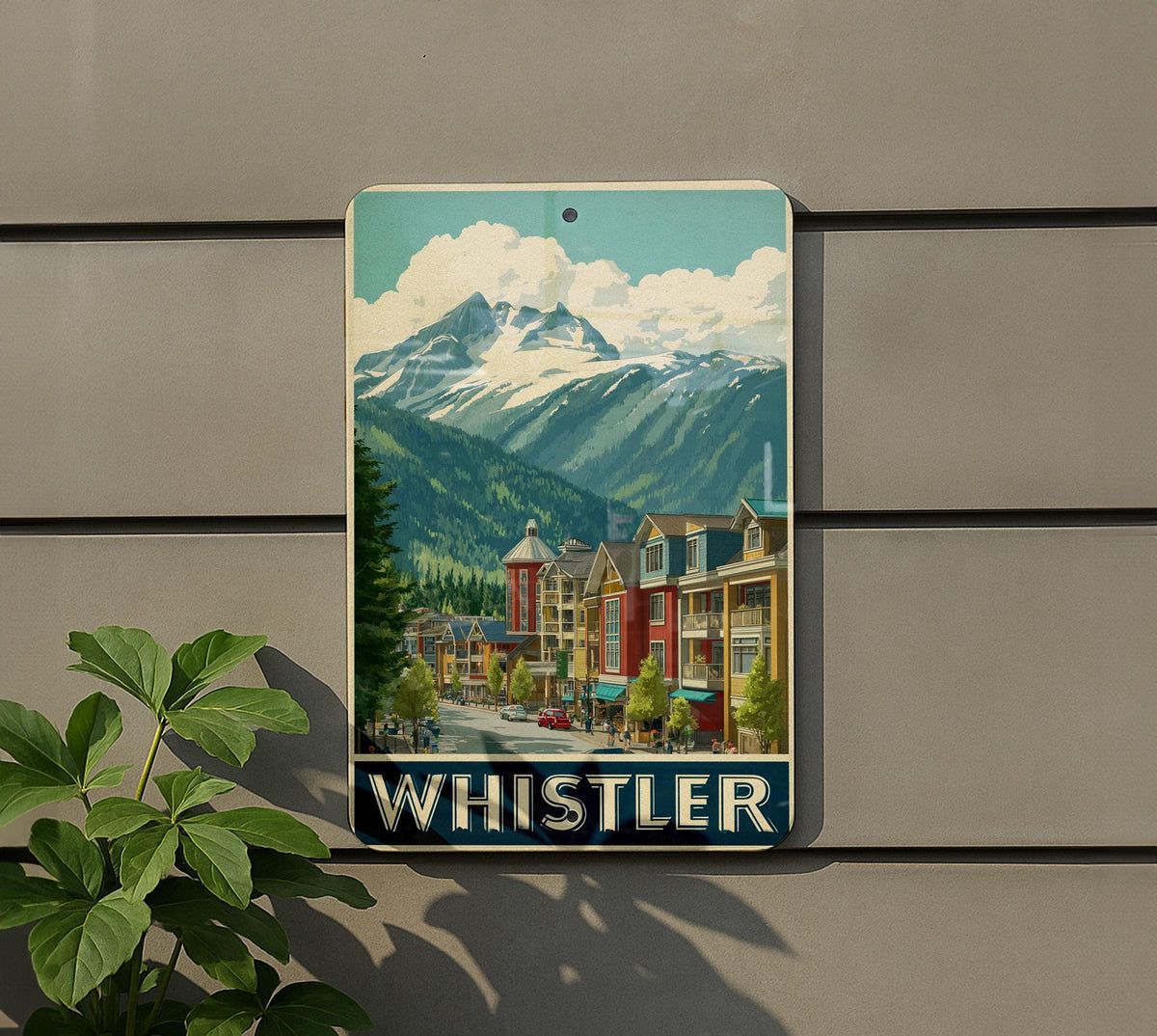 Whistler Village Retro Travel Poster Tin Sign – Vintage-Style Metal Wall Art for Cabin, Lodge, or Ski Decor — photo 5