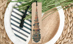 Stupa Embroidery Metal Bookmark – Intricate Needlework Pattern, Artistic Buddhist Design, Detailed Handcrafted Gift Idea — photo 3
