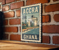 Accra Ghana Stamp Style Metal Sign – Vintage Wall Art, African City Decor, Retro Travel Poster Plaque — photo 1